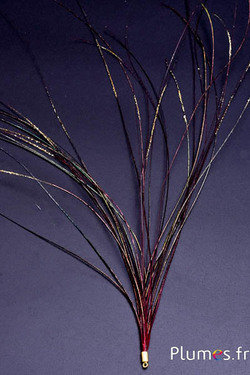 Hanger van pauwendraad - 15-28 cm - karmijn-natuurlijk groen